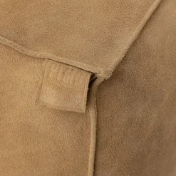 PTMD Poef Marieke Camel Suede Leer Vierkant