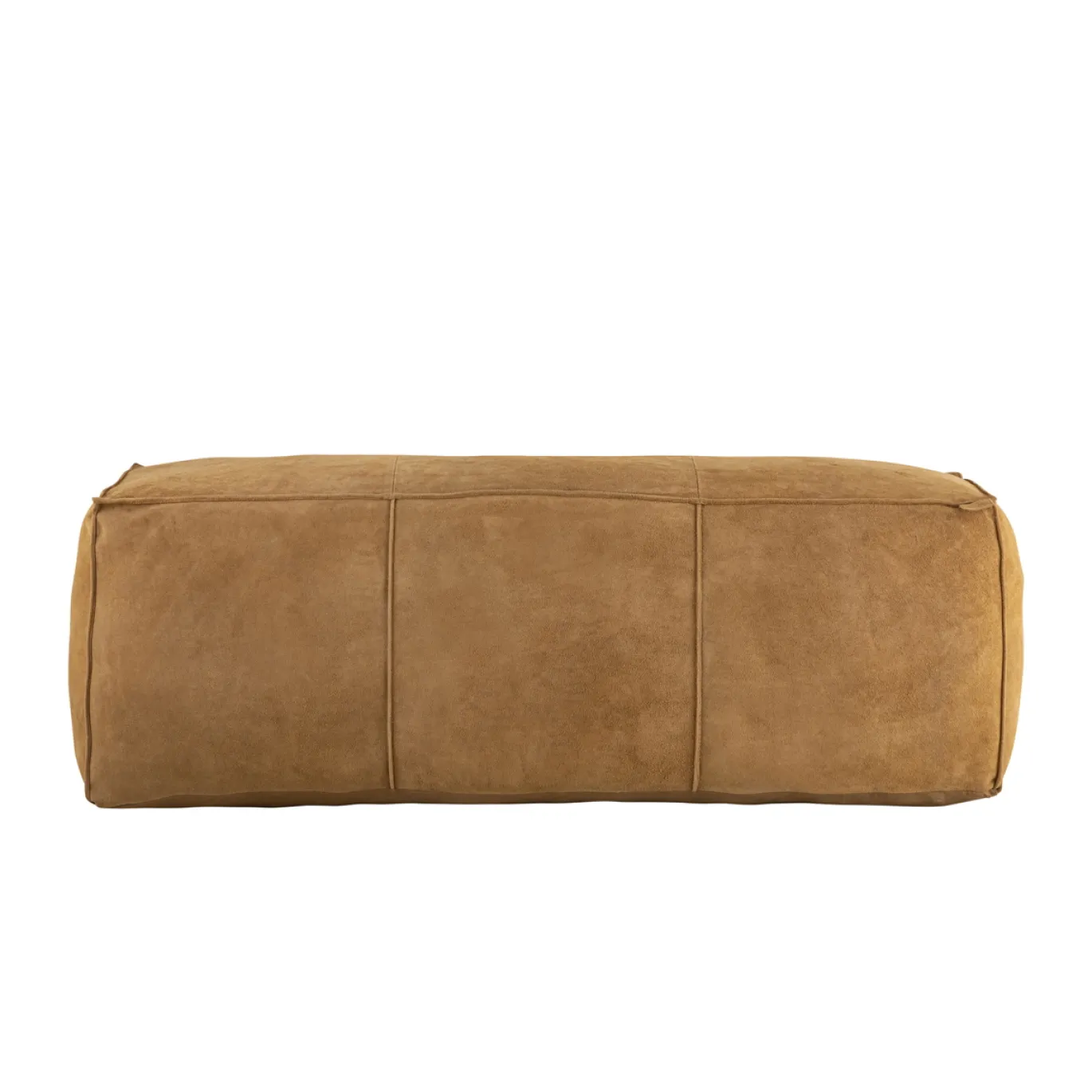 PTMD Poef Marieke Camel Suede Leer Rechthoek