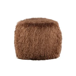 PTMD Poef Miho Bruin Fake Fur Driehoek S