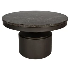 PTMD Salontafel Bregt High Marmer Bruin/donkergrijs Ø60cm