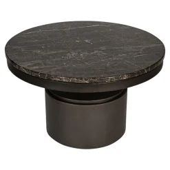 PTMD Salontafel Bregt High Marmer Bruin/donkergrijs Ø60cm