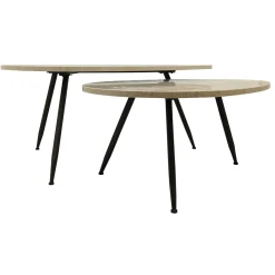PTMD Salontafel Veria Beige Marmer Set van 2