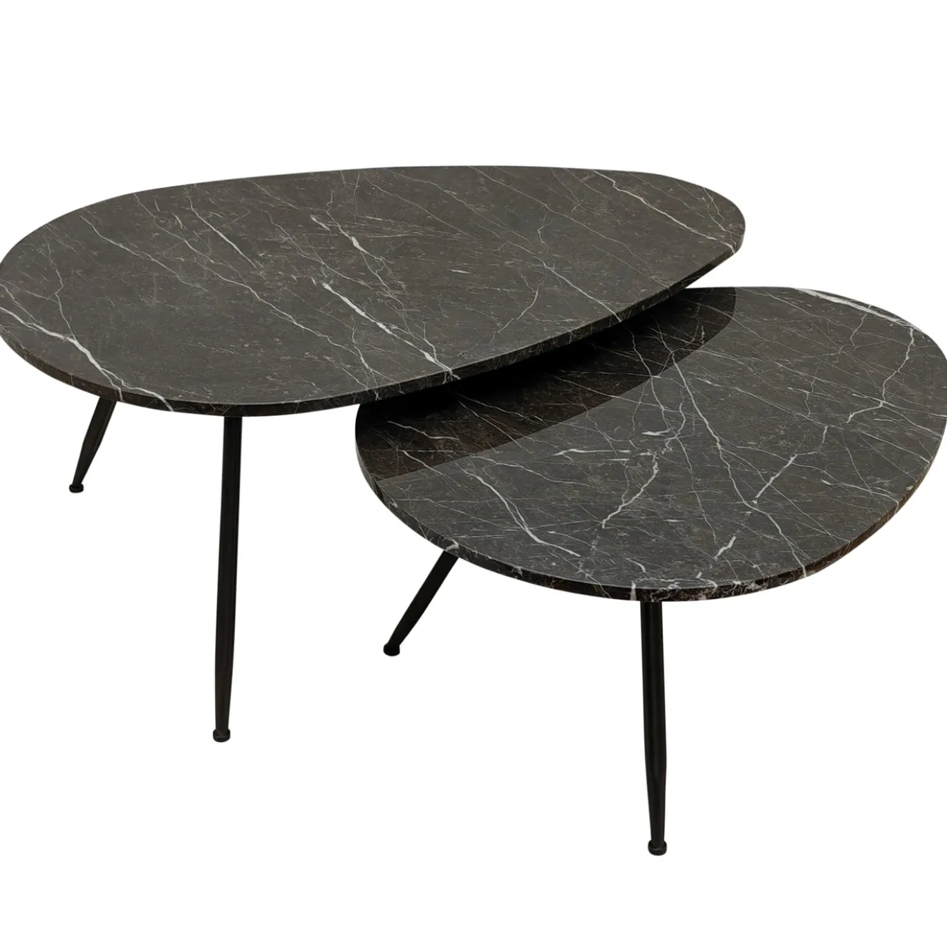 PTMD Salontafel Veria Bruin Marmer Set van 2