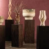 PTMD Zuil Riko Bruin Wavy Carved Set van 2