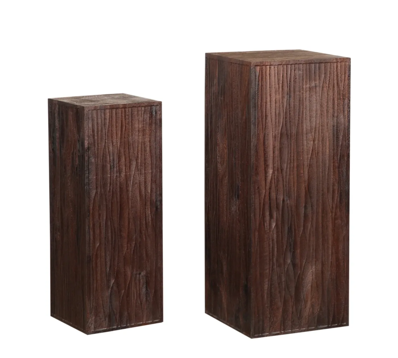 PTMD Zuil Riko Bruin Wavy Carved Set van 2