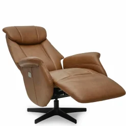 Relaxfauteuil Bonanza Bruin Leer - Giga Meubel