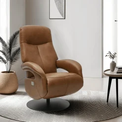 Relaxfauteuil Bull Bruin Leer - Giga Meubel