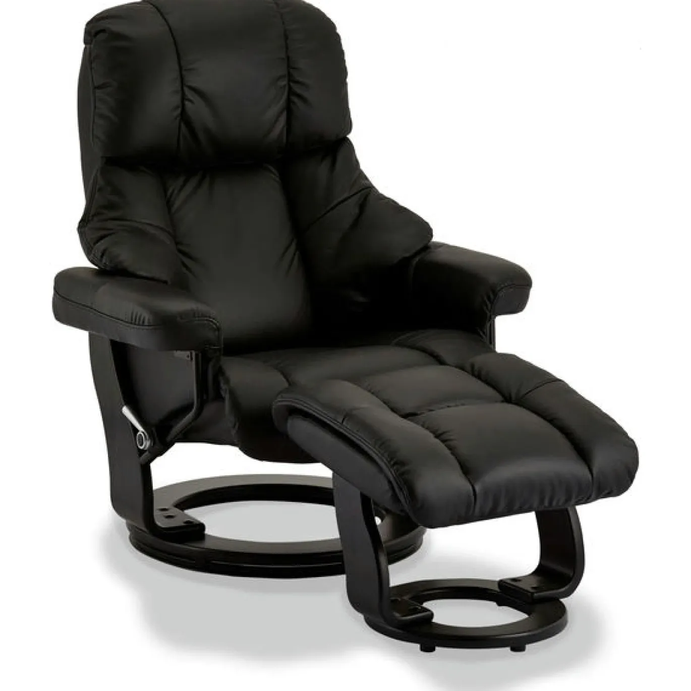 Relaxfauteuil Crown Zwart Leer - Giga Meubel