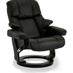 Relaxfauteuil Crown Zwart Leer - Giga Meubel