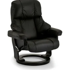 Relaxfauteuil Crown Zwart Leer - Giga Meubel