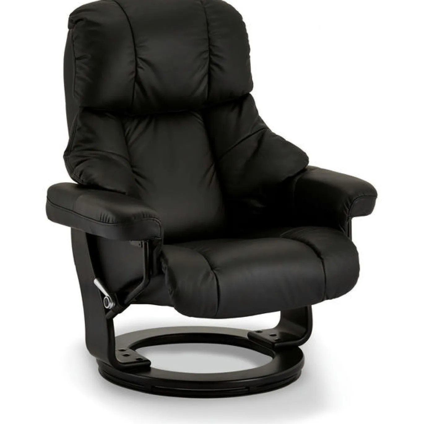 Relaxfauteuil Crown Zwart Leer - Giga Meubel