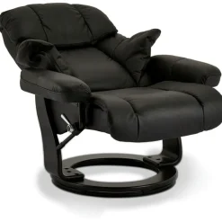 Relaxfauteuil Crown Zwart Leer - Giga Meubel