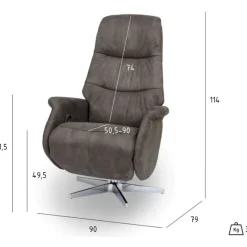 Relaxfauteuil Delta Grijs - Giga Meubel