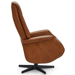 Relaxfauteuil Delta Tan Leer/Zwart - Giga Meubel