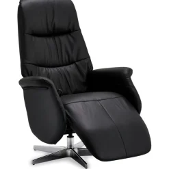 Relaxfauteuil Delta Zwart Leer - Giga Meubel