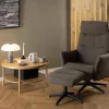 Relaxfauteuil Met Voetenbankje Lovik Taupe Monza - Giga Living