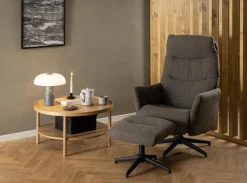 Relaxfauteuil Met Voetenbankje Lovik Taupe Monza - Giga Living