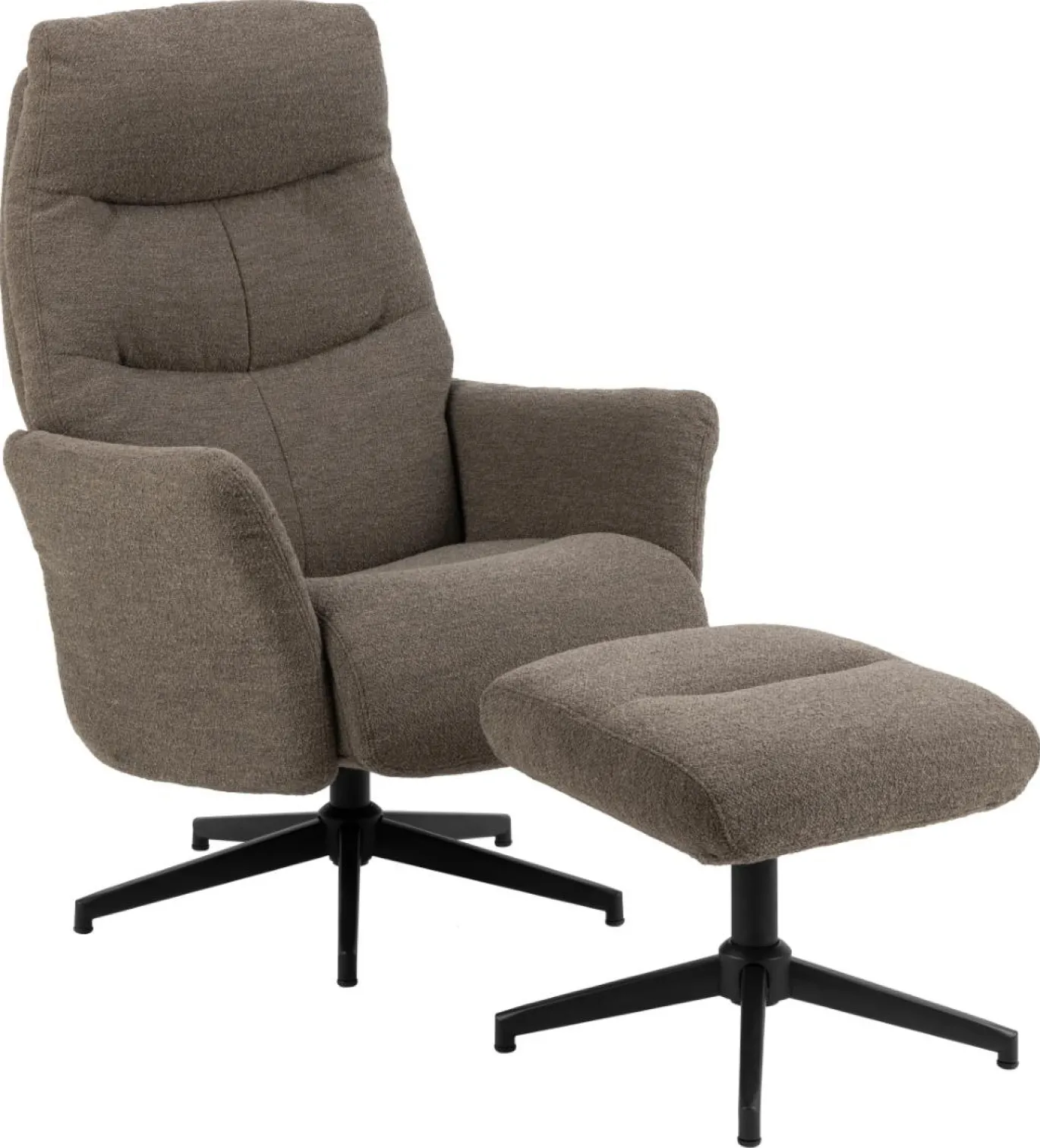Relaxfauteuil Met Voetenbankje Lovik Taupe Monza - Giga Living