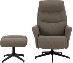 Relaxfauteuil Met Voetenbankje Lovik Taupe Monza - Giga Living