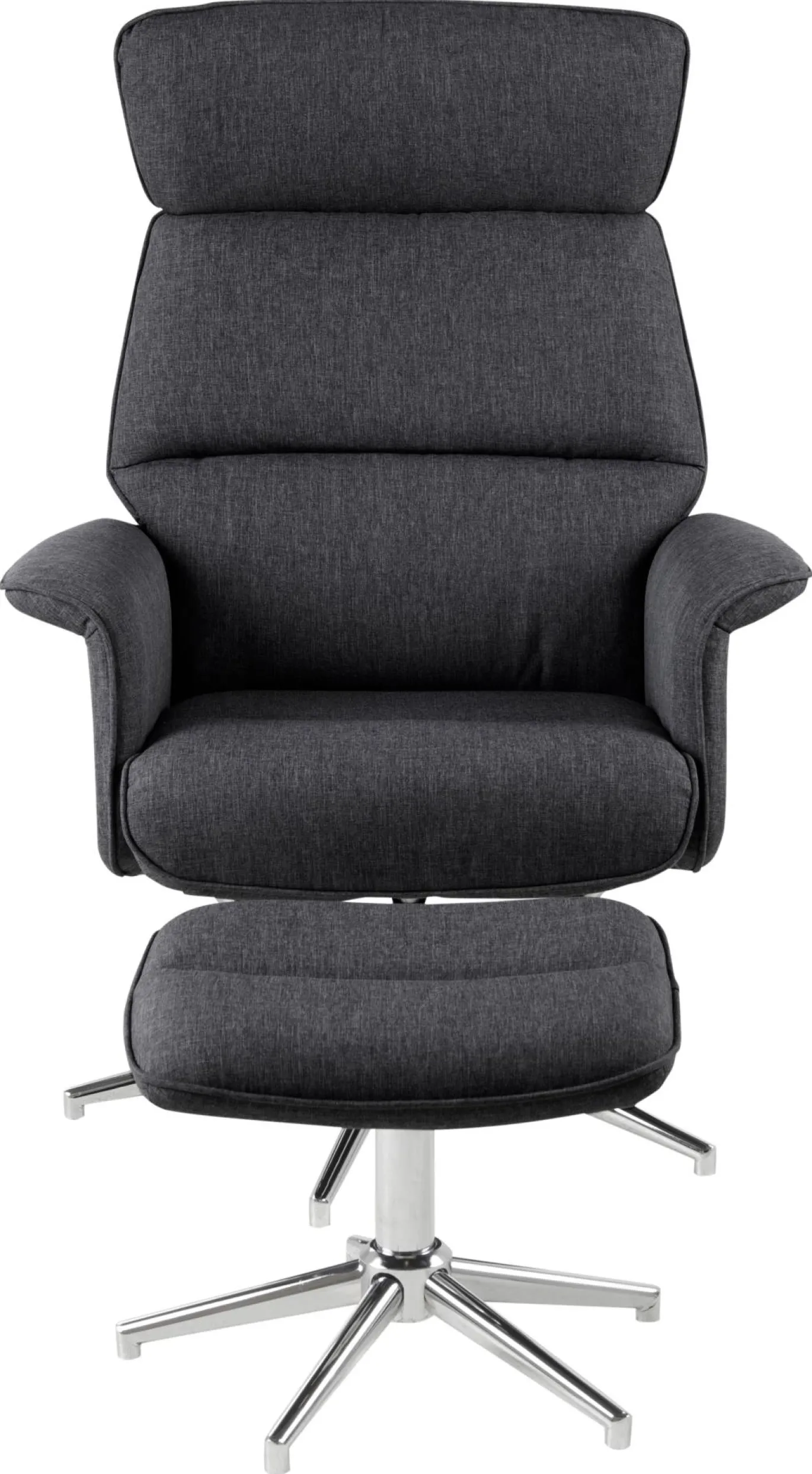 Relaxfauteuil Met Voetenbankje Skjern Donkergrijs Calmeo - Giga Living