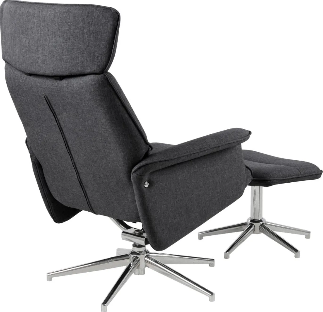 Relaxfauteuil Met Voetenbankje Skjern Donkergrijs Calmeo - Giga Living