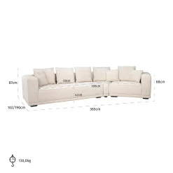 Richmond Bank Lusso 4-zits Beige Chenille