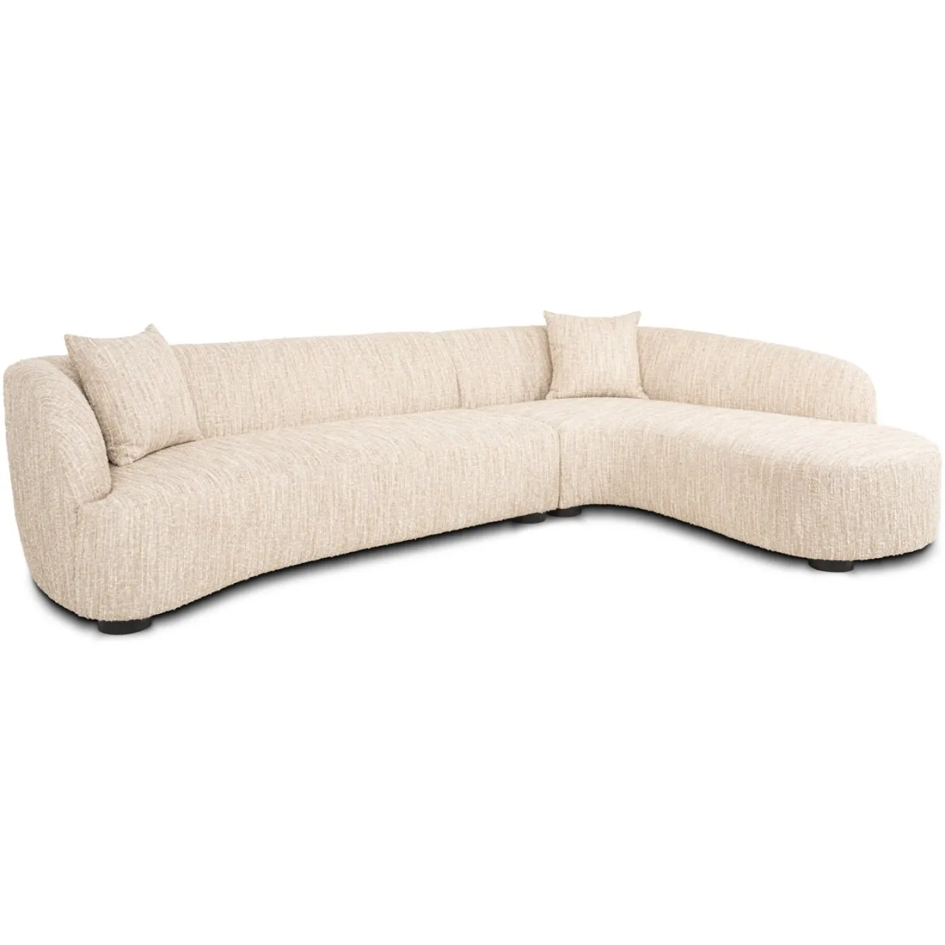 Richmond Bank Pandora Beige Angora Lounge Rechts