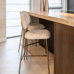 Richmond Barstoel Xenia Beige Leopard Set van 2