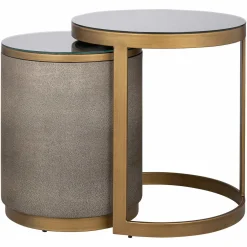 Richmond Bijzettafel Bloomville Met Glas Set Van 2 Goud