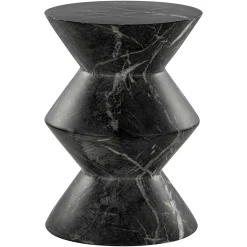 Richmond Bijzettafel Bosco Faux Marmer Zwart Ø40cm
