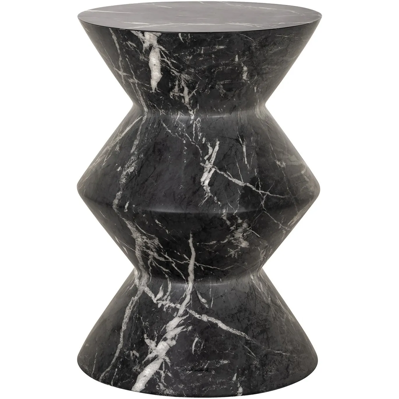 Richmond Bijzettafel Bosco Faux Marmer Zwart Ø40cm