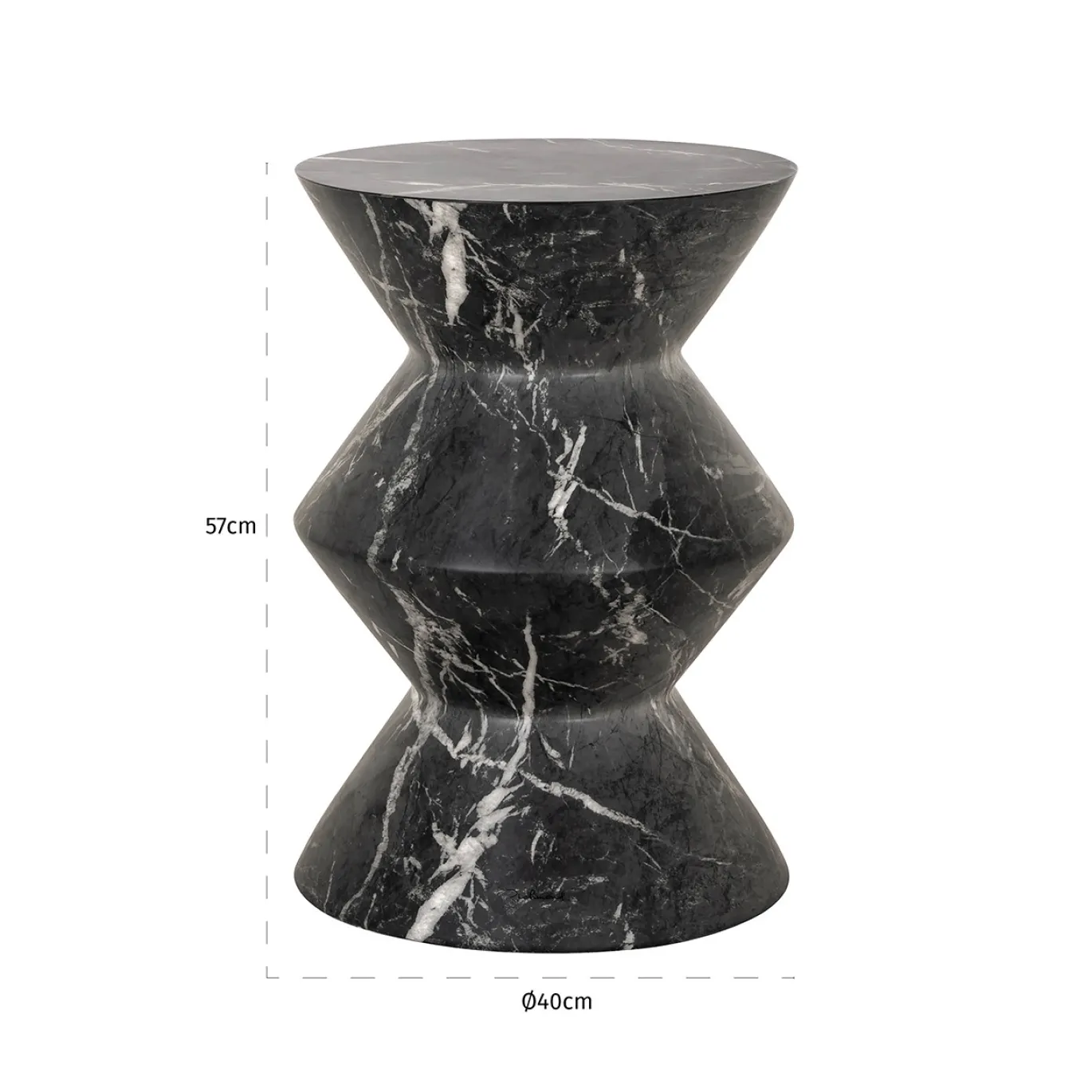 Richmond Bijzettafel Bosco Faux Marmer Zwart Ø40cm