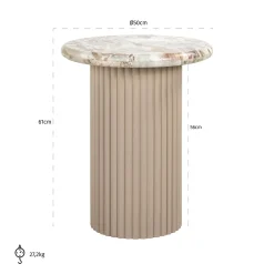 Richmond Bijzettafel Coronel Marmer Beige Ø50cm