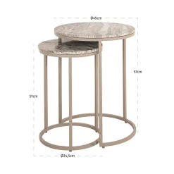 Richmond Bijzettafel Fairfax Toronto Marmer Set van 2