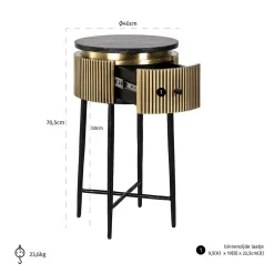Richmond Bijzettafel Ironville Marmer Goud Ø40cm