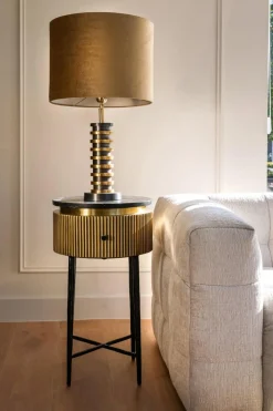 Richmond Bijzettafel Ironville Marmer Goud Ø40cm
