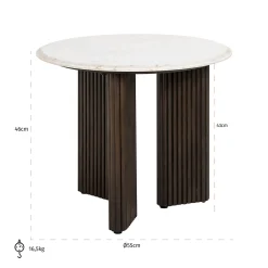 Richmond Bijzettafel Mayfield Marmer Wit Ø55cm