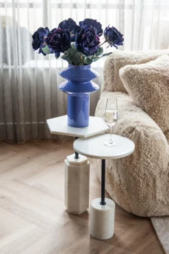 Richmond Bijzettafel Misty Wit Ø30cm
