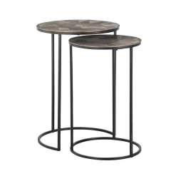 Richmond Bijzettafel Tulum Set Van 2 Brushed Goud