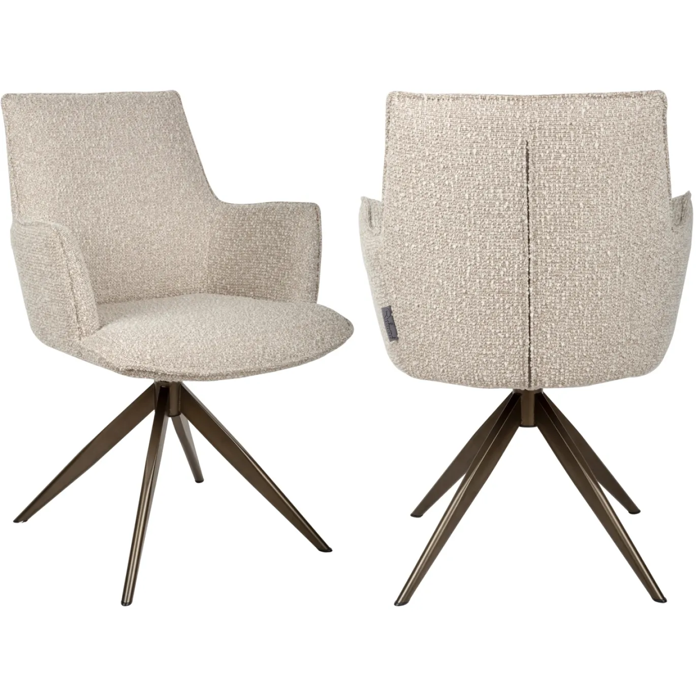 Richmond Eetkamerstoel Dakota Naturel Chunky Draaibaar With Arm