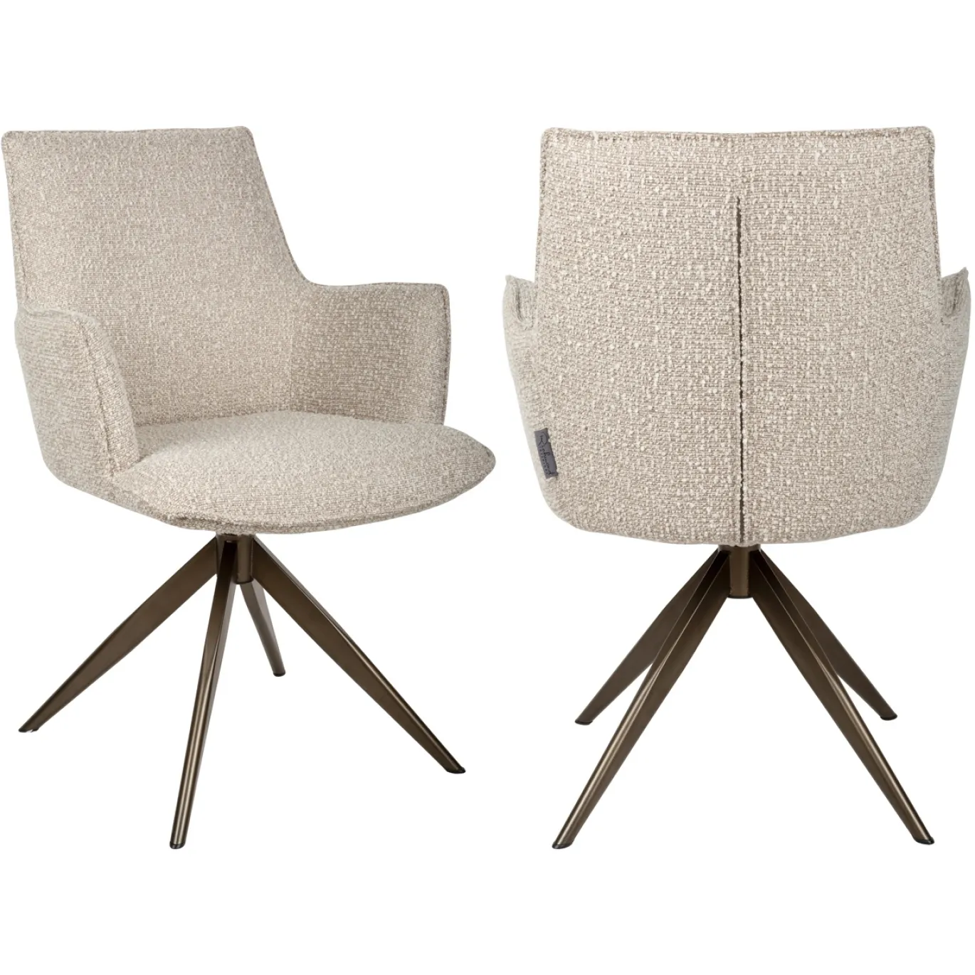 Richmond Eetkamerstoel Dakota Naturel Chunky Draaibaar With Arm