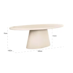 Richmond Eettafel Clayton Ovaal Beige 220cm