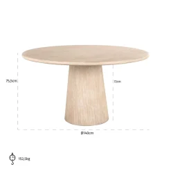 Richmond Eettafel Fictus Faux Travertin Beige Ø140cm