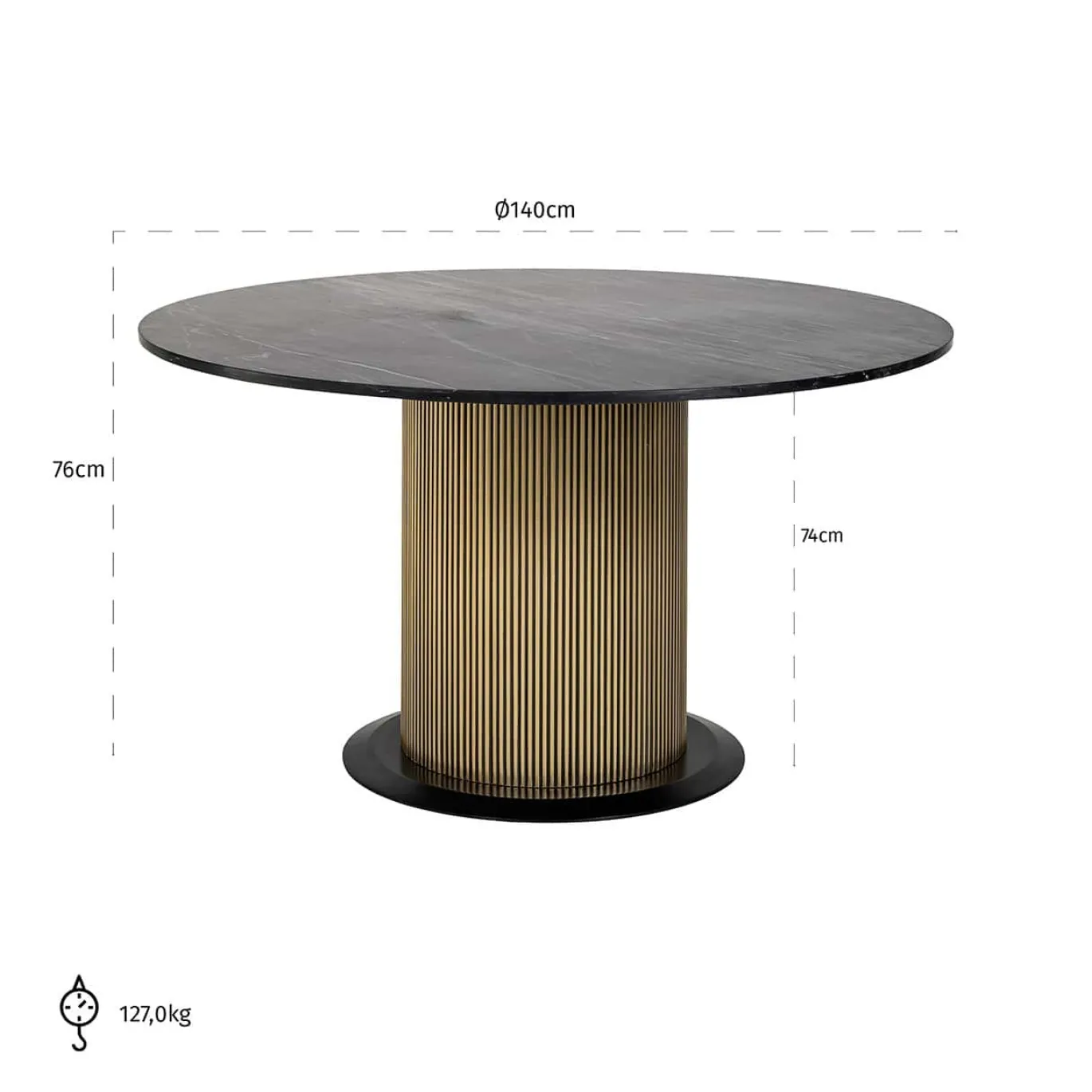 Richmond Eettafel Ironville 140cm