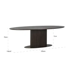 Richmond Eettafel Luxor Ovaal 235cm Bruin