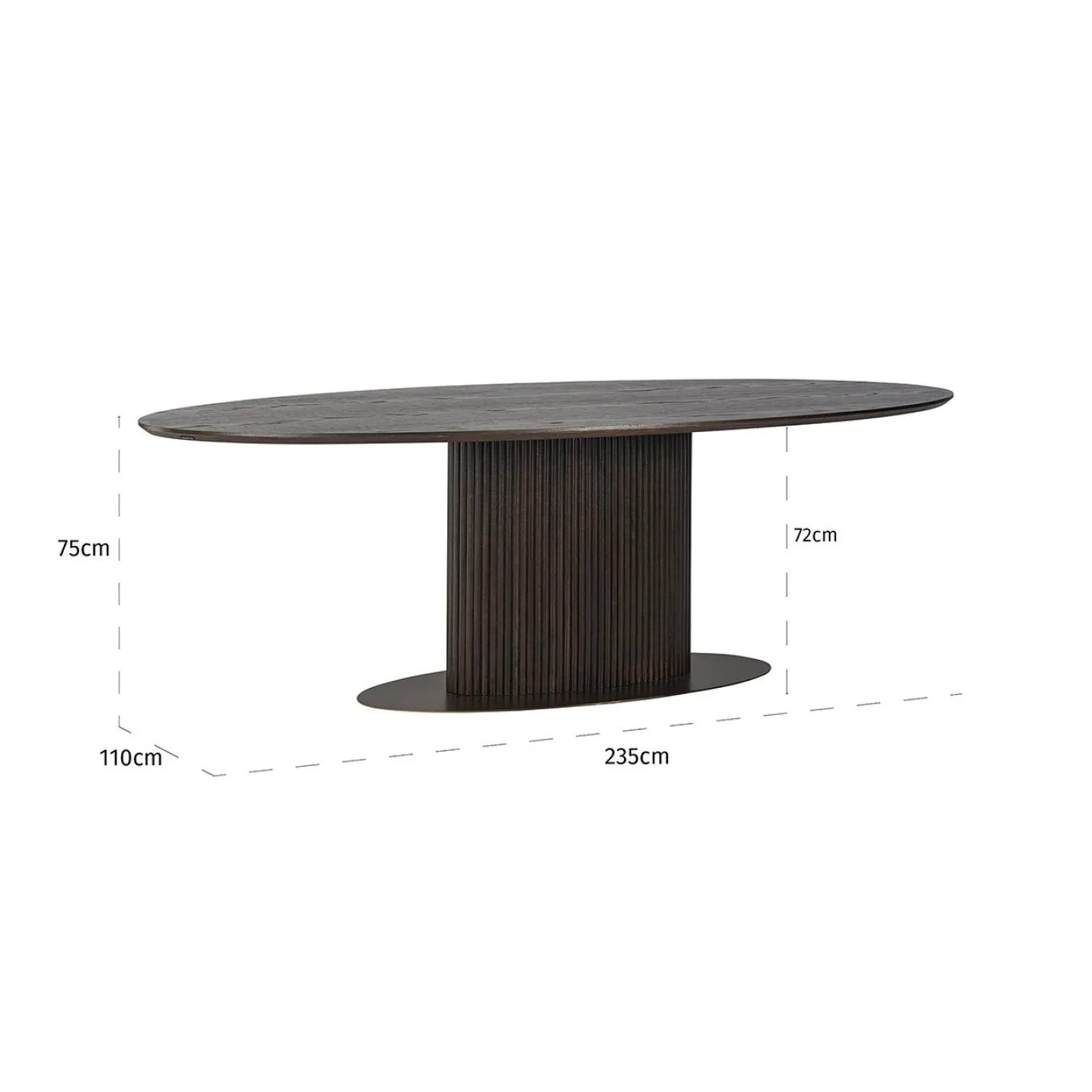 Richmond Eettafel Luxor Ovaal 235cm Bruin