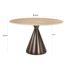 Richmond Eettafel Montgommery Beige Ø130cm