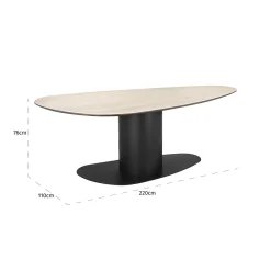 Richmond Eettafel Ritz Pebble Beige 220cm