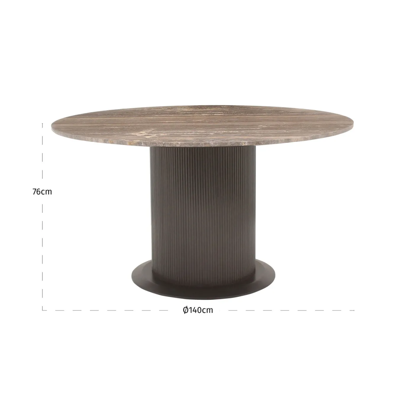 Richmond Eettafel Russo Bruin Ø140cm