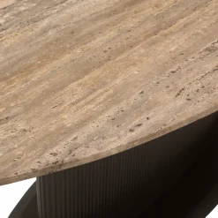 Richmond Eettafel Russo Travertin Ovaal 235cm Cilinderpoot